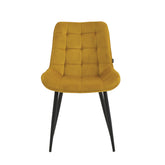 Quadra Dining Chair - Ochre Yellow Velvet